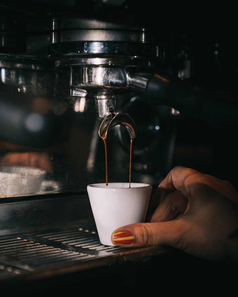 Barista creating latte art